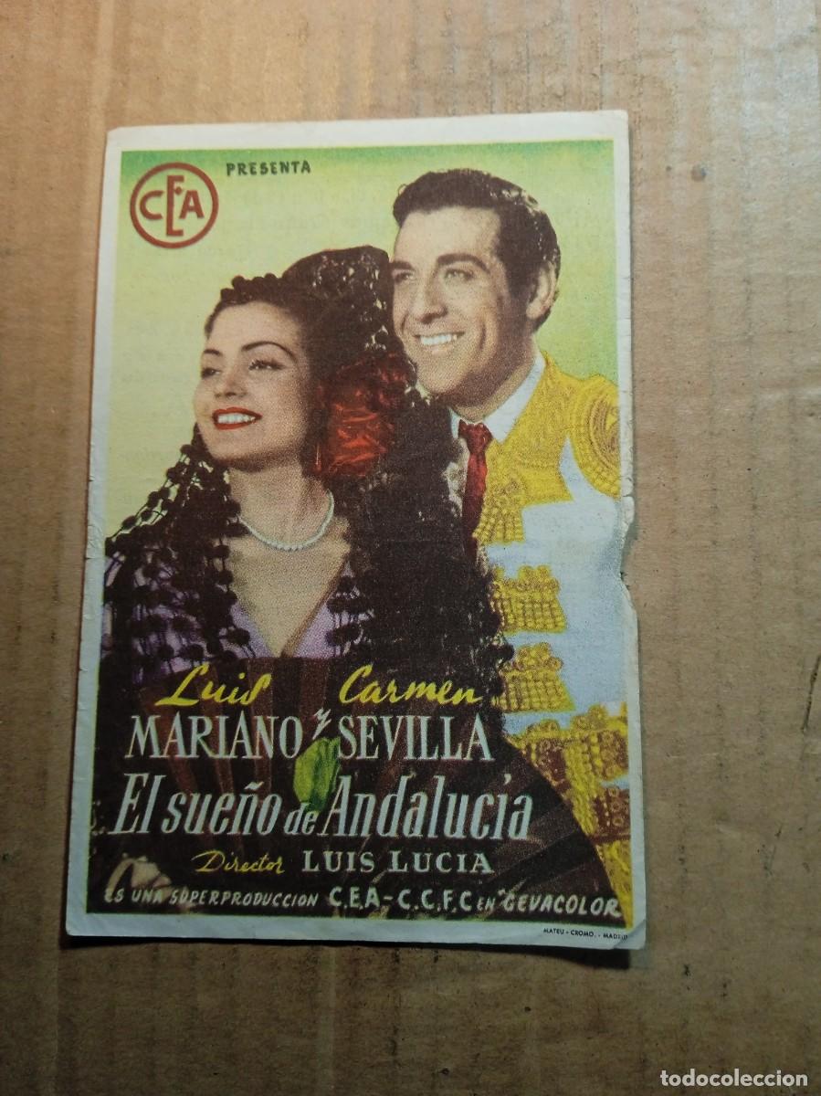  Flyers Publicitaires de films Anciens: FOLLETO DE MANO CON PUBLICIDAD EL SUE&Ntilde;O DE ANDALUC&Iacute;A