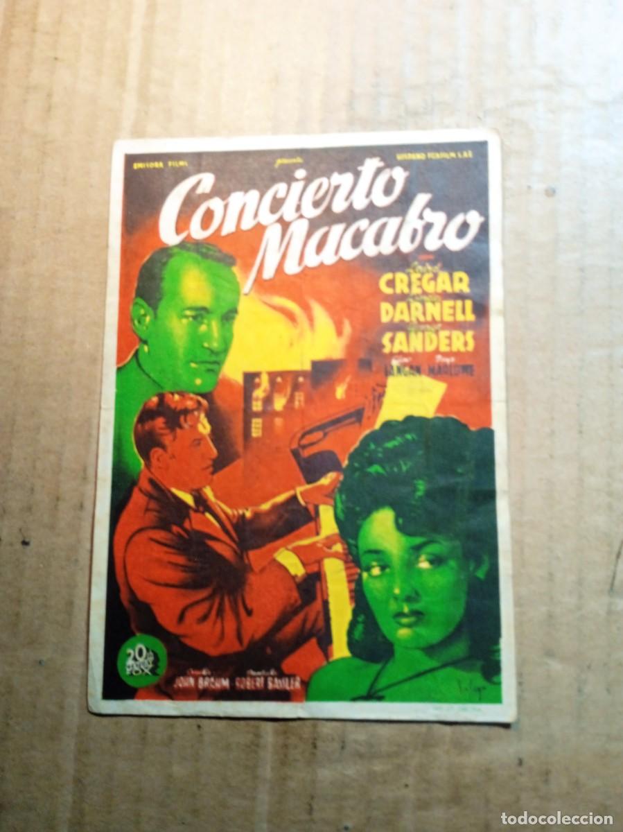  Flyers Publicitaires de films Anciens: FOLLETO DE MANO CON PUBLICIDAD CONCIERTO MACABRO