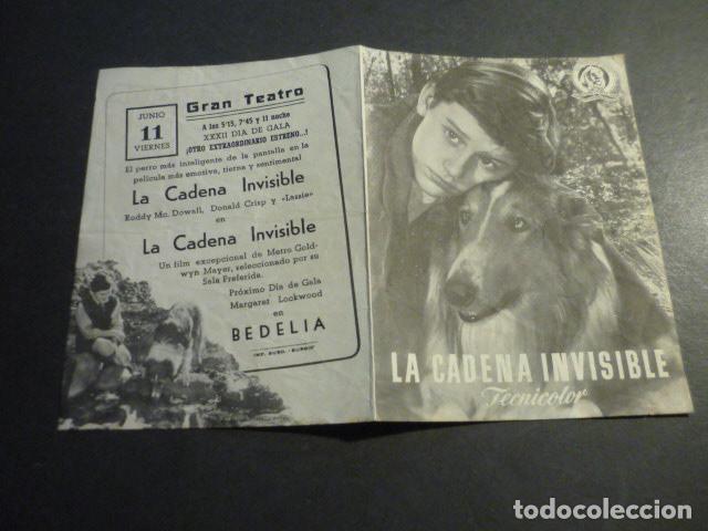  Flyers Publicitaires de films Anciens: LA CADENA INVISIBLE PROGRAMA DE MANO DOBLE CON PUBLICIDAD GRAN TEATRO BURGOS
