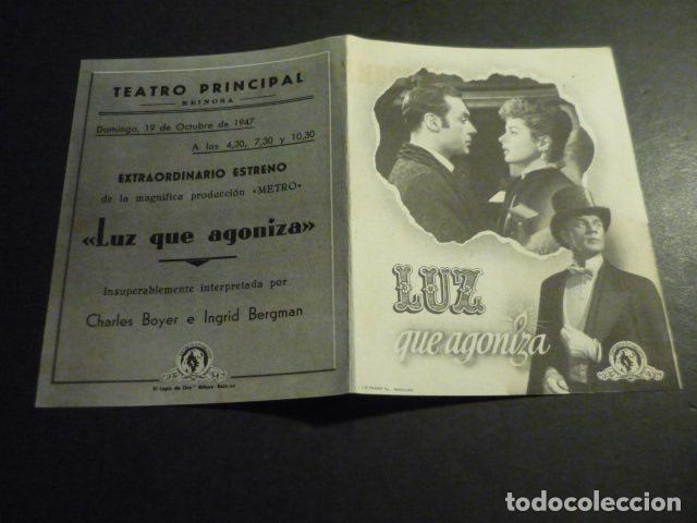  Flyers Publicitaires de films Anciens: LUZ QUE AGONIZA PROGRAMA DE MANO DOBLE CON PUBLICIDAD TEATRO PRINCIPAL REINOSA