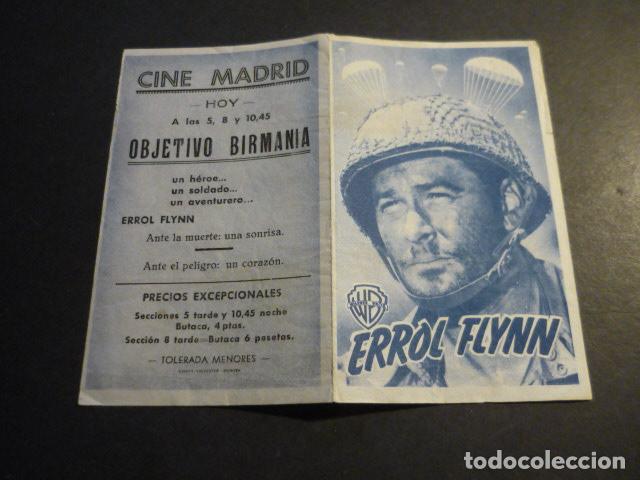  Flyers Publicitaires de films Anciens: OBJETIVO BIRMANIA PROGRAMA DE MANO DOBLE CON PUBLICIDAD CINE MADRID REINOSA