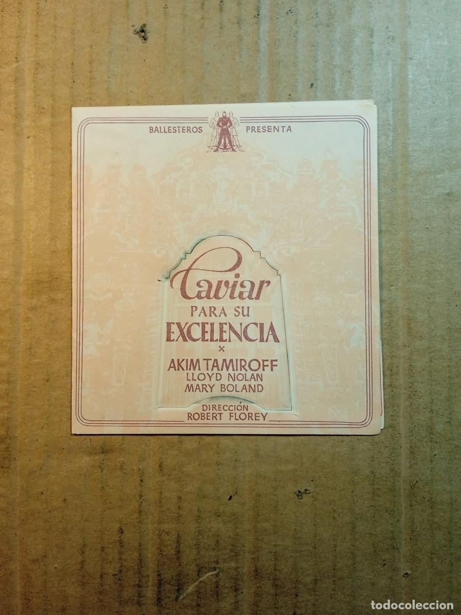  Foglietti di film di film antichi di cinema: FOLLETO DE MANO TROQUELADO CAVIAR PARA SU EXCELENCIA