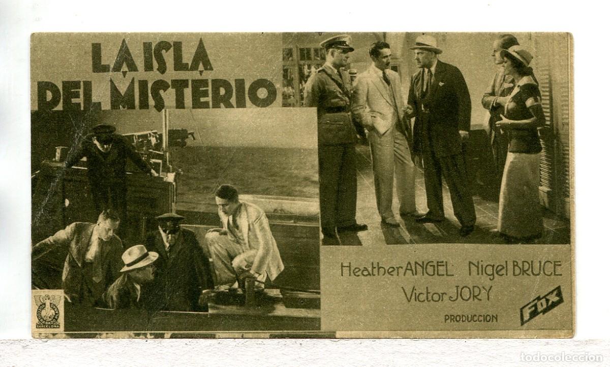 Folhetos de m&atilde;o de filmes antigos de cinema: LA ISLA DEL MISTERIO, con Victor Jory.