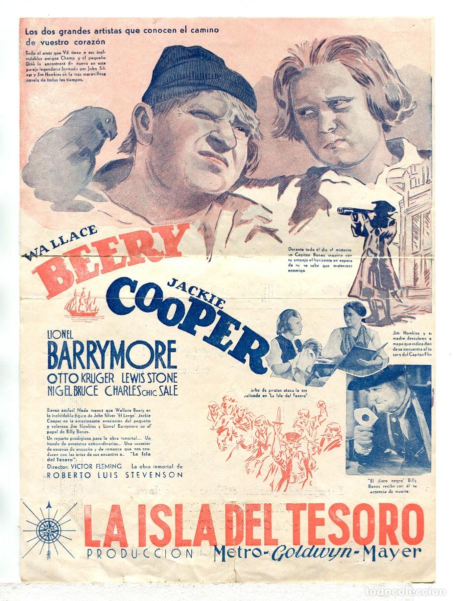 Cine: LA ISLA DEL TESORO, con Wallace Beery.