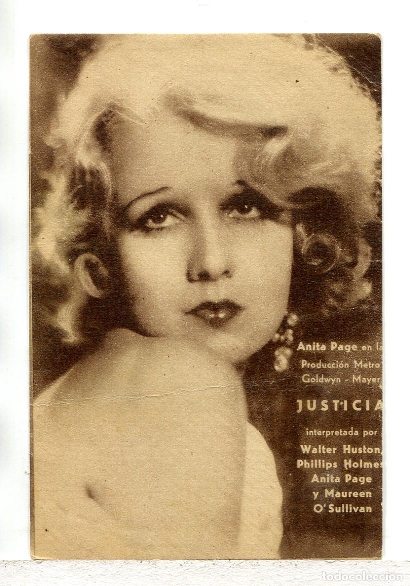 Cine: JUSTICIA, con Anita Page.