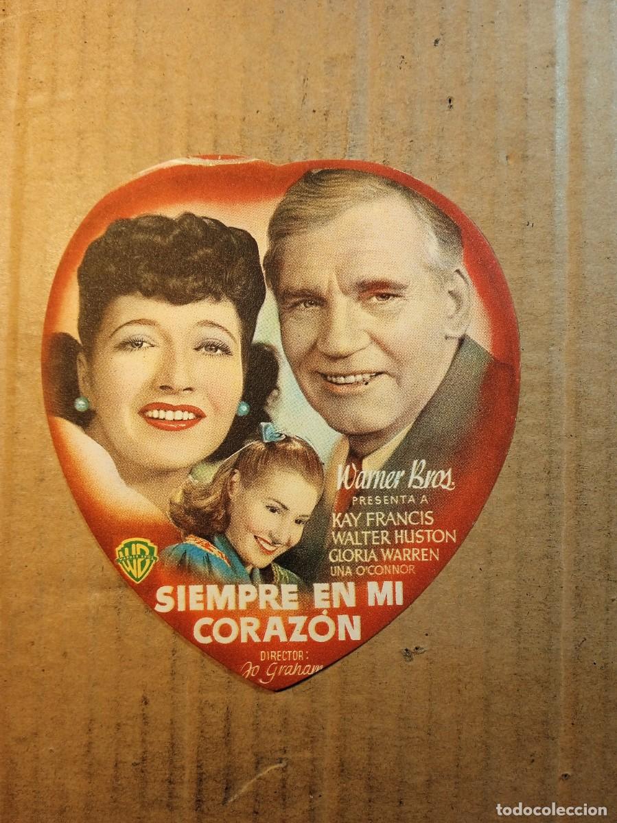 Folhetos de m&atilde;o de filmes antigos de cinema: FOLLETO DE MANO TROQUELADO SIEMPRE EN MI CORAZ&Oacute;N