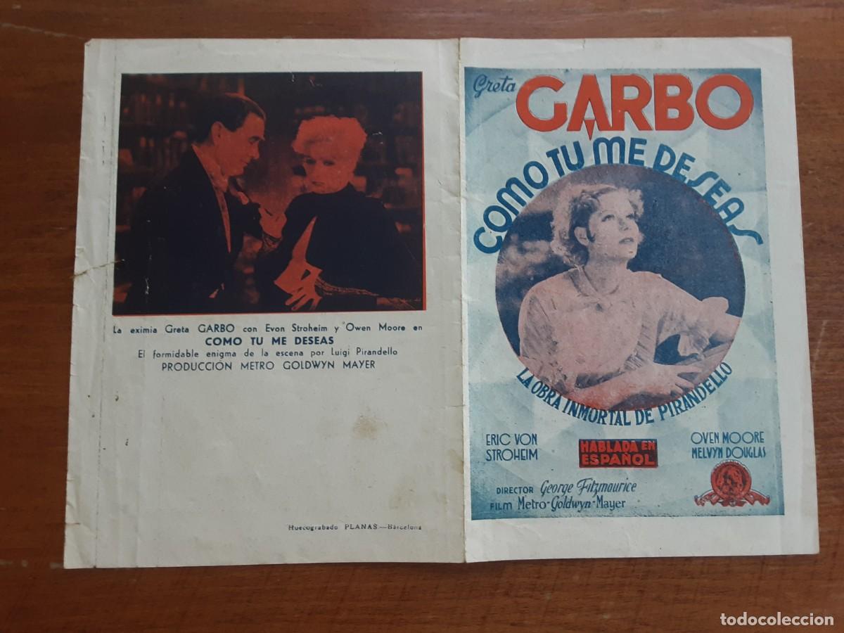 Kino: Como t&uacute; me deseas, Greta Garbo programa Metro original