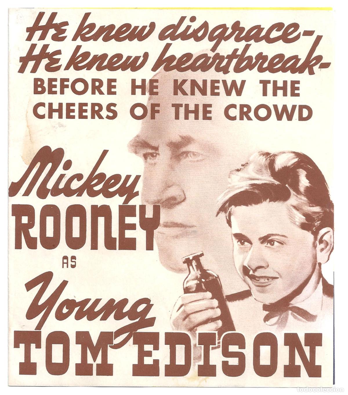 Cine: PTCC 849 EL JOVEN EDISON PROGRAMA DOBLE AMERICANO MICKEY ROONEY - Foto 2