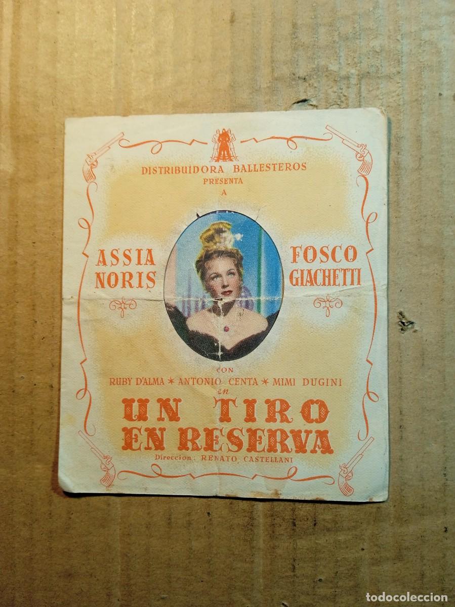  Flyers Publicitaires de films Anciens: FOLLETO DE MANO TROQUELADO UN TIRO DE RESERVA
