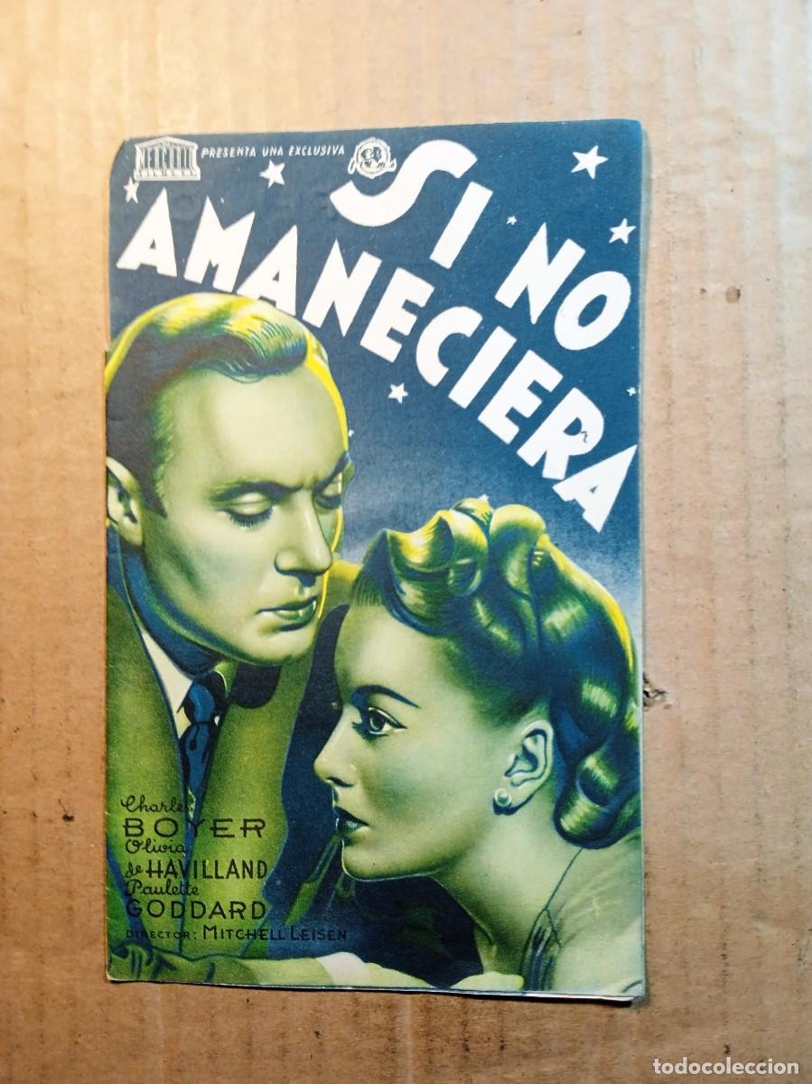 Folhetos de m&atilde;o de filmes antigos de cinema: FOLLETO DE MANO TROQUELADO SI NO AMANECIERA