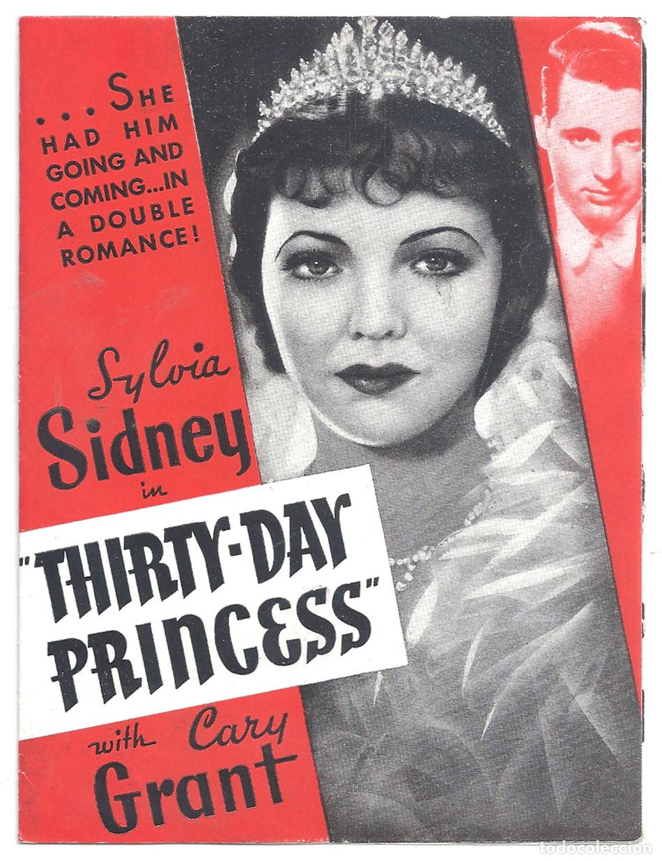  Foglietti di film di film antichi di cinema: PTCC 849 PRINCESA POR UN MES PROGRAMA DOBLE AMERICANO CARY GRANT SYLVIA SIDNEY