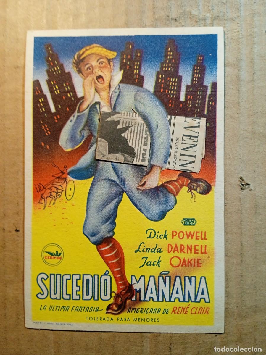  Flyers Publicitaires de films Anciens: FOLLETO DE MANO TROQUELADO SUCEDI&Oacute; MA&Ntilde;ANA