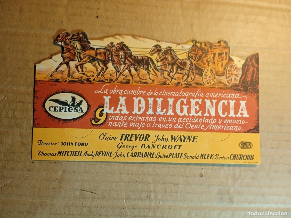  Flyers Publicitaires de films Anciens: FOLLETO DE MANO TROQUELADO LA DILIGENCIA