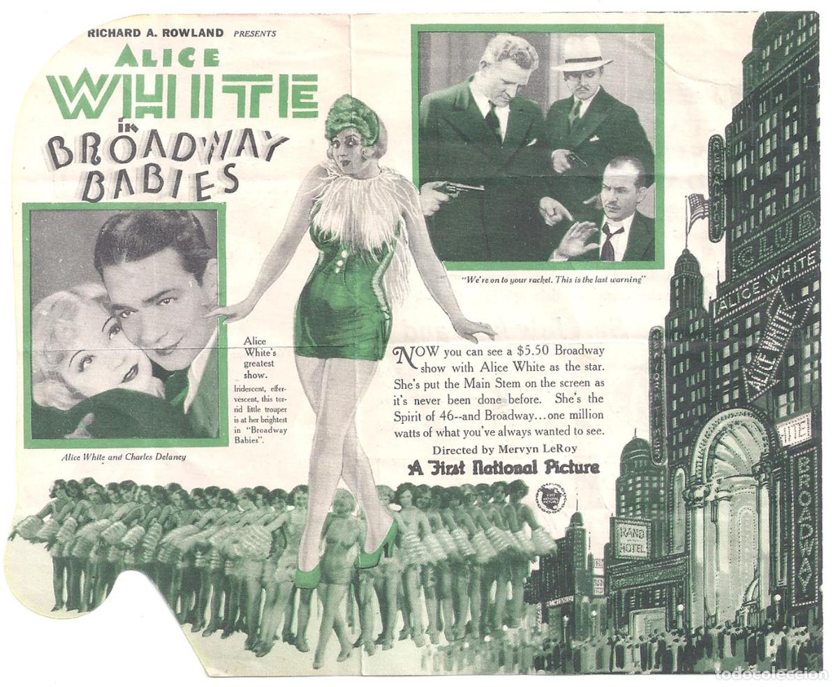 Cine: PTCC 849 BROADWAY BABIES PROGRAMA DOBLE TROQUELADO AMERICANO ALICE WHITE SALLY EILERS - Foto 2