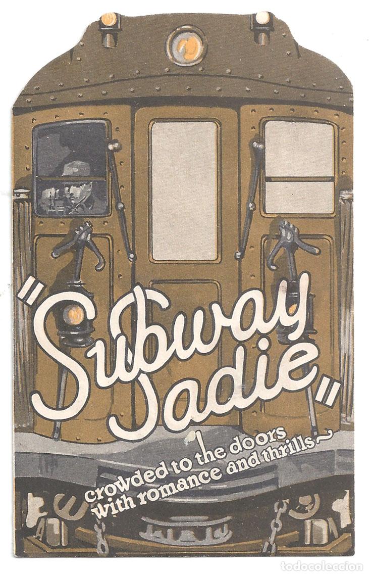 Folhetos de m&atilde;o de filmes antigos de cinema: PTCC 849 SUBWAY SADIE PROGRAMA DOBLE TROQUELADO AMERICANO DOROTHY MACKAILL CINE MUDO