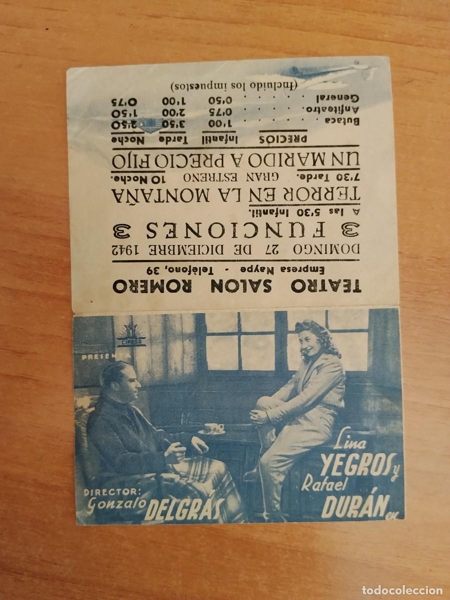  Flyers Publicitaires de films Anciens: TURQ-PROGRAMA DE LA PELICULA --UN MARIDO A PRECIO FIJO