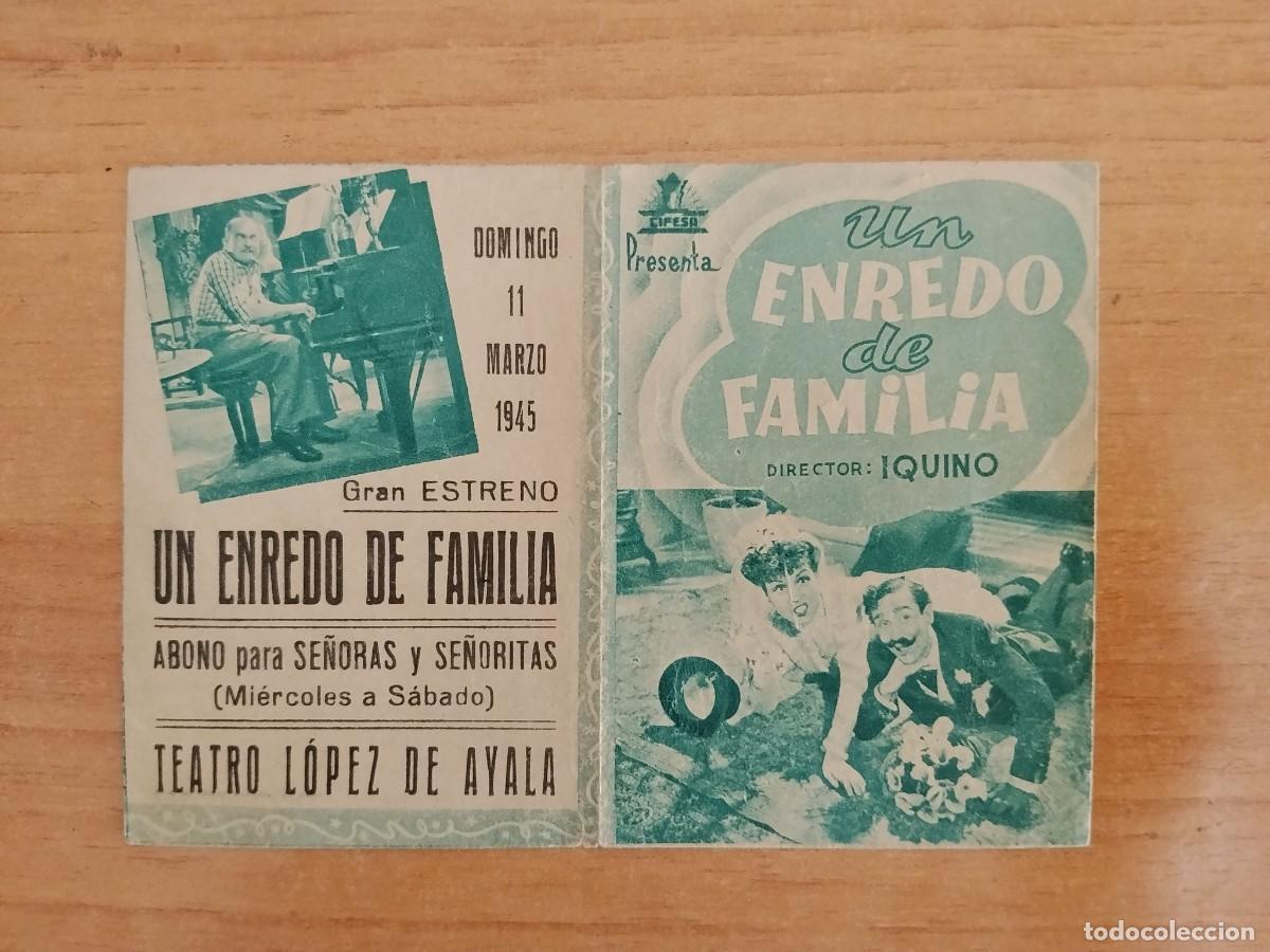 Cine: TURQ-PROGRAMA DE LA PELICULA --UN ENREDO DE FAMILIA (verde)