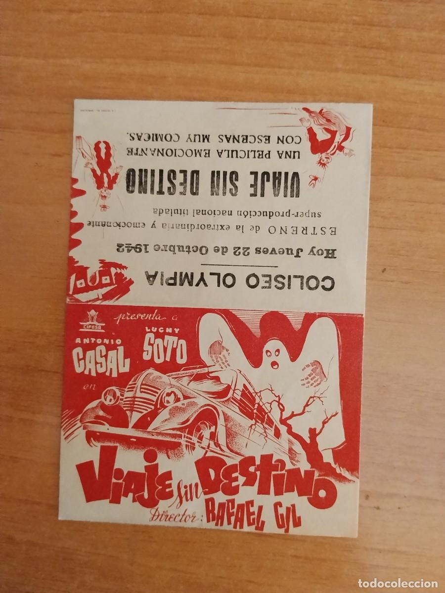 Cine: TURQ-PROGRAMA DE LA PELICULA --VIAJE SIN DESTINO - Foto 1