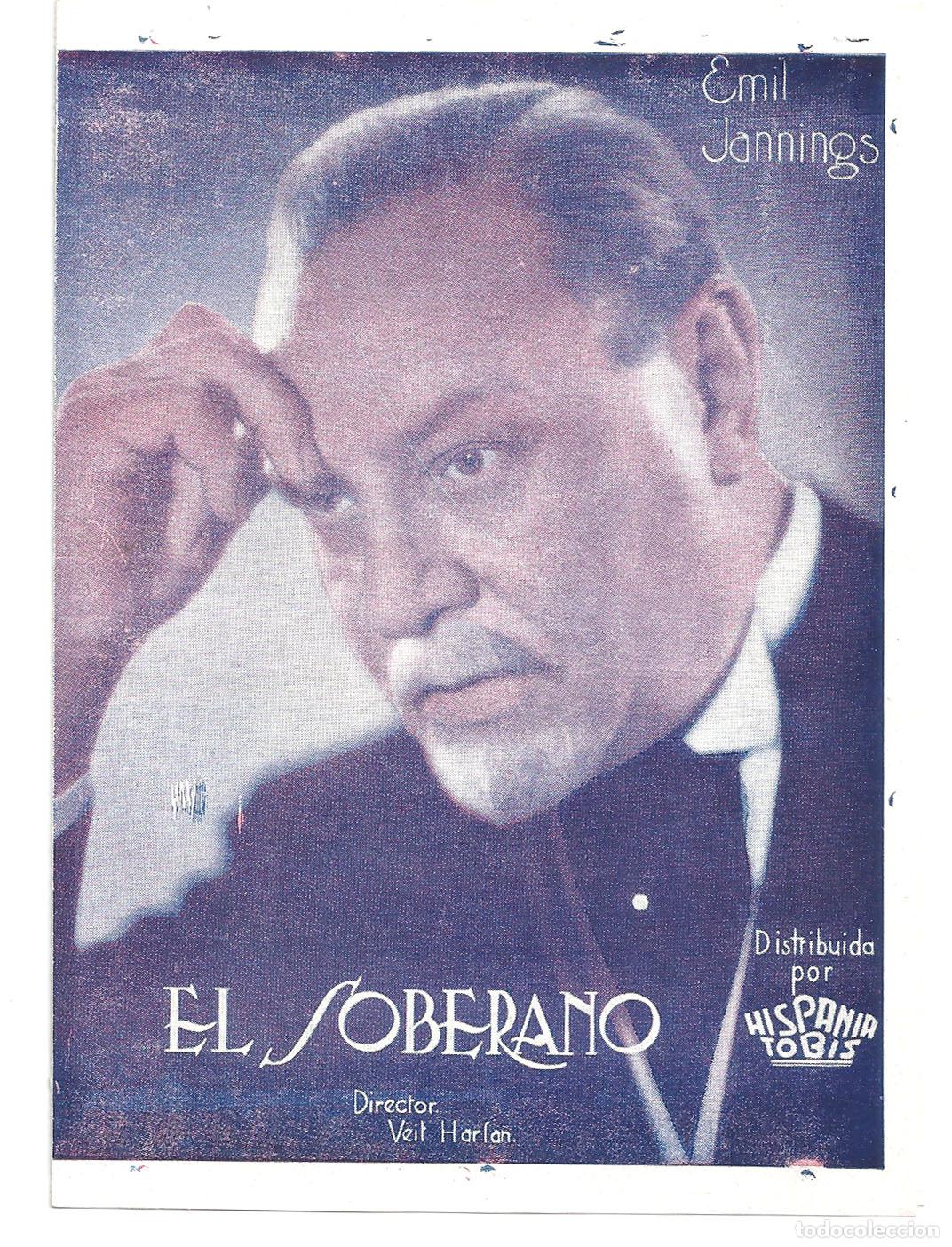 Cine: PTCC 850 EL SOBERANO PROGRAMA DOBLE HISPANIA TOBIS EMIL JANNINGS