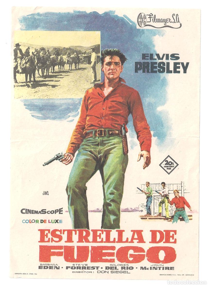 Cine: PTCC 850 ESTRELLA DE FUEGO PROGRAMA SENCILLO FILMAYER ELVIS PRESLEY DOLORES DEL RIO