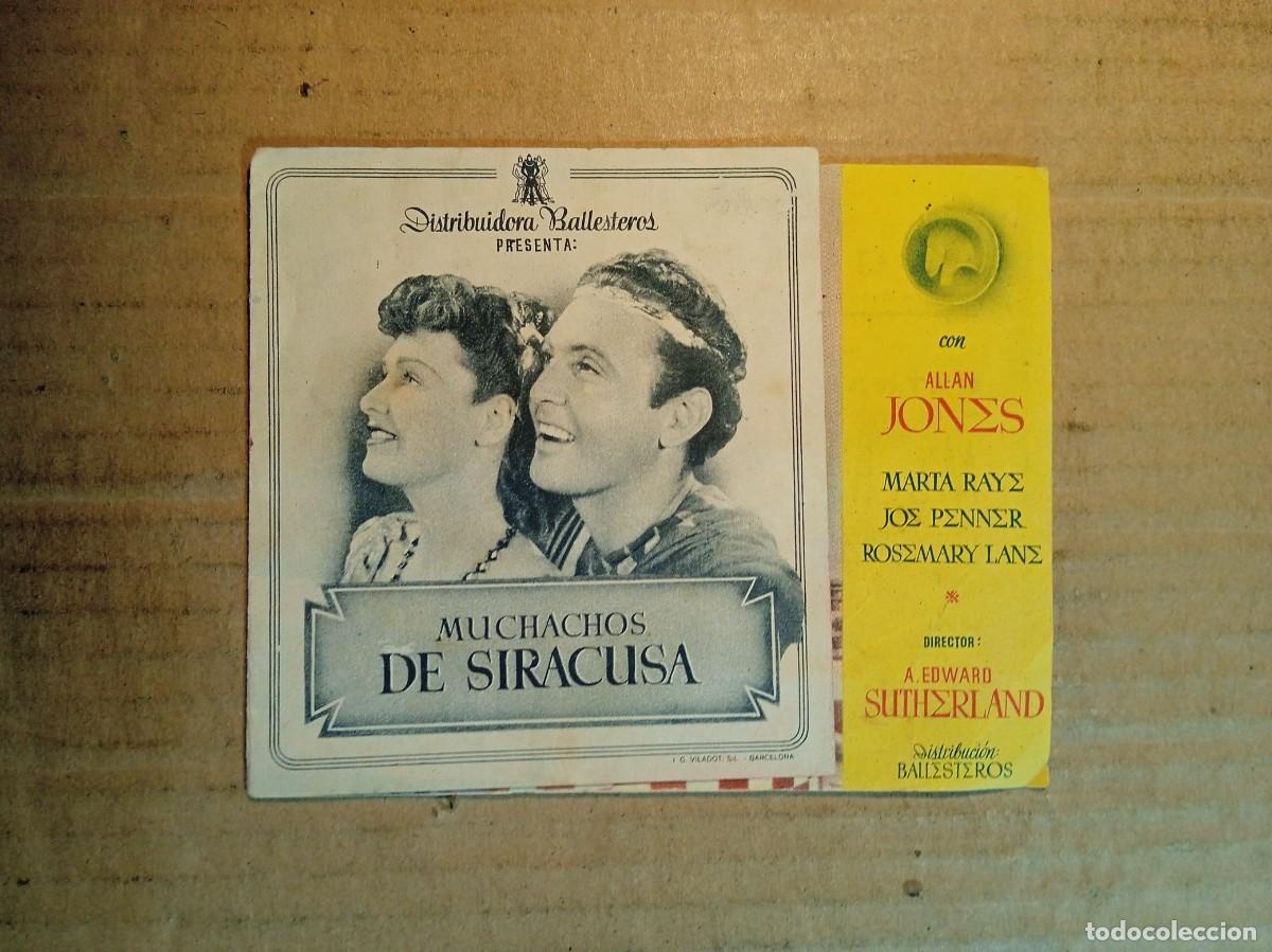  Flyers Publicitaires de films Anciens: FOLLETO DE MANO DOBLE DE LA PEL&Iacute;CULA MUCHACHOS DE SIRACUSA