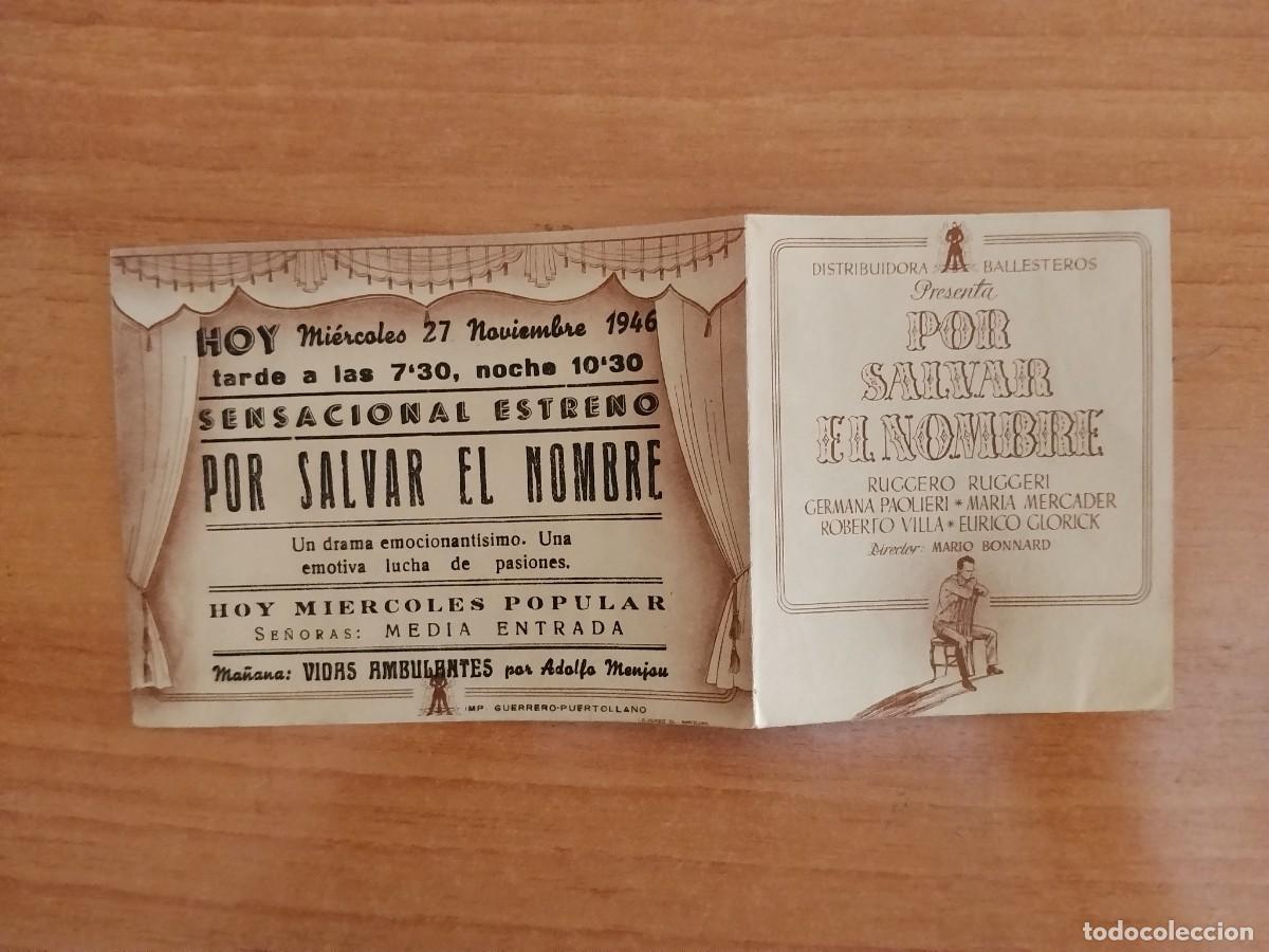  Flyers Publicitaires de films Anciens: TURQ-PROGRAMA DE LA PELICULA --POR SALVAR EL NOMBRE