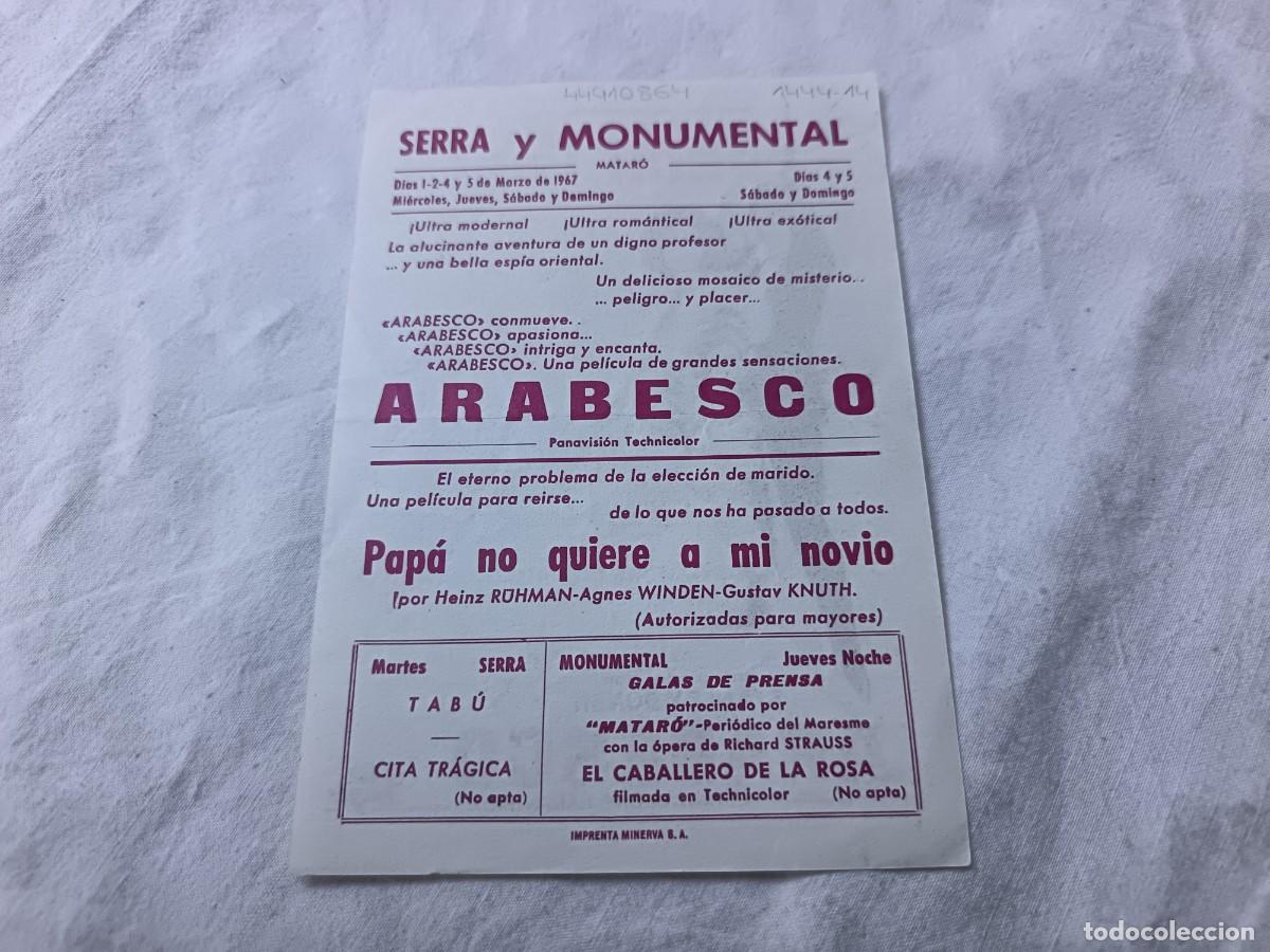 Cine: Folleto de Mano de Cine, Arabesco - Foto 2
