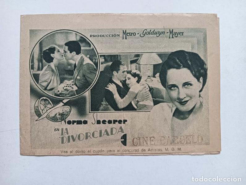 Cine: LA DIVORCIADA PROGRAMA DOBLE MGM NORMA SHEARER ROBERT MONTGOMERY VERDE - Foto 1