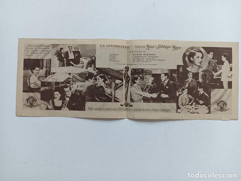Cine: LA DIVORCIADA PROGRAMA DOBLE MGM NORMA SHEARER ROBERT MONTGOMERY VERDE - Foto 3