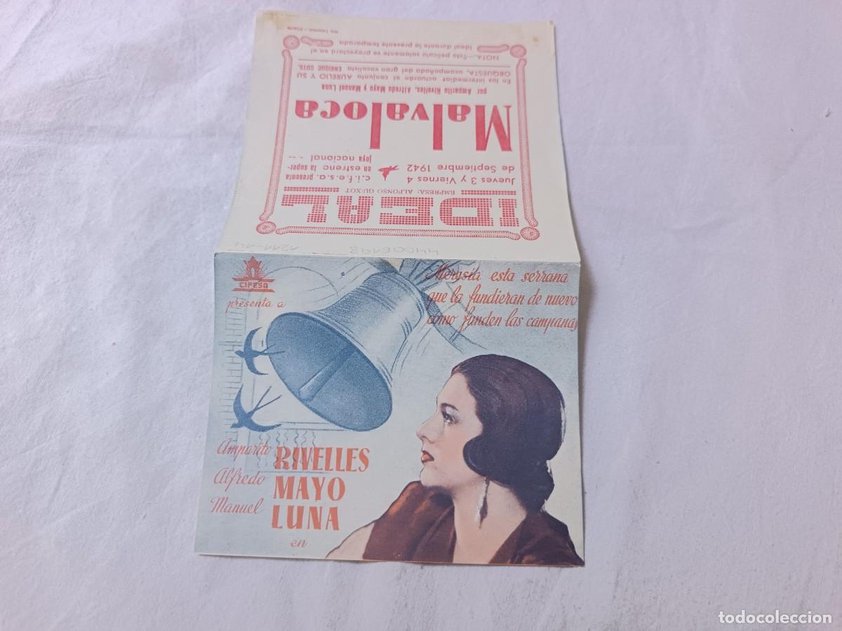 Folhetos de m&atilde;o de filmes antigos de cinema: Folleto de Mano de Cine, Malvaloca