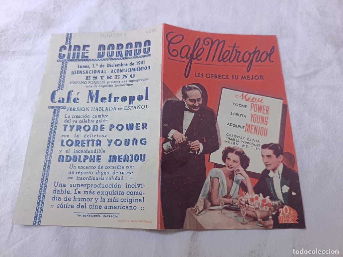 Cine: Folleto de Mano de Cine, Caf&eacute; Metropol