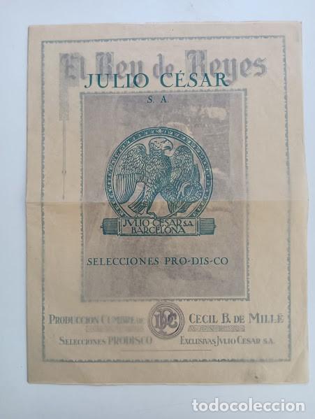 Cinema: EL REY DE REYES PROGRAMA LIBRITO GRANDE JULIO CESAR CECIL B. DEMILLE H.B. WARNER ERNEST TORRANCE