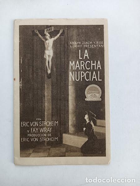 Folhetos de m&atilde;o de filmes antigos de cinema: LA MARCHA NUPCIAL PROGRAMA DESPLEGABLE PARAMOUNT ERICH VON STROHEIM FAY WRAY