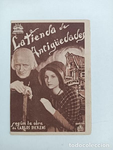 Folhetos de m&atilde;o de filmes antigos de cinema: LA TIENDA DE ANTIGUEDADES PROGRAMA DOBLE CIFESA BEN WEBSTER CHARLES DICKENS PERIS ARAGO