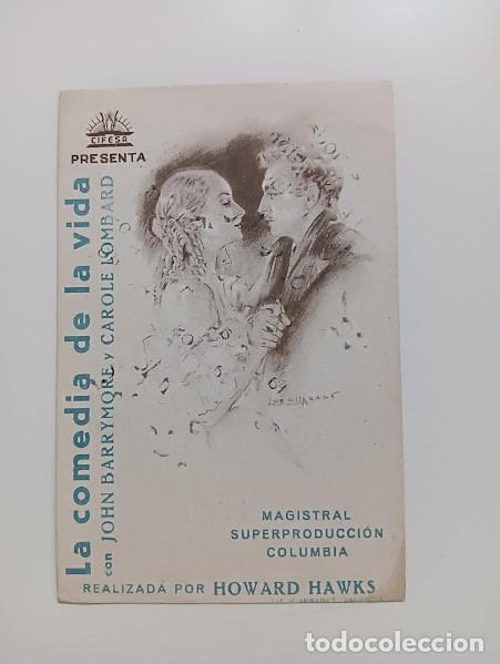  Flyers Publicitaires de films Anciens: LA COMEDIA DE LA VIDA PROGRAMA TARJETA CIFESA CAROLE LOMBARD JOHN BARRYMORE PERIS ARAGO