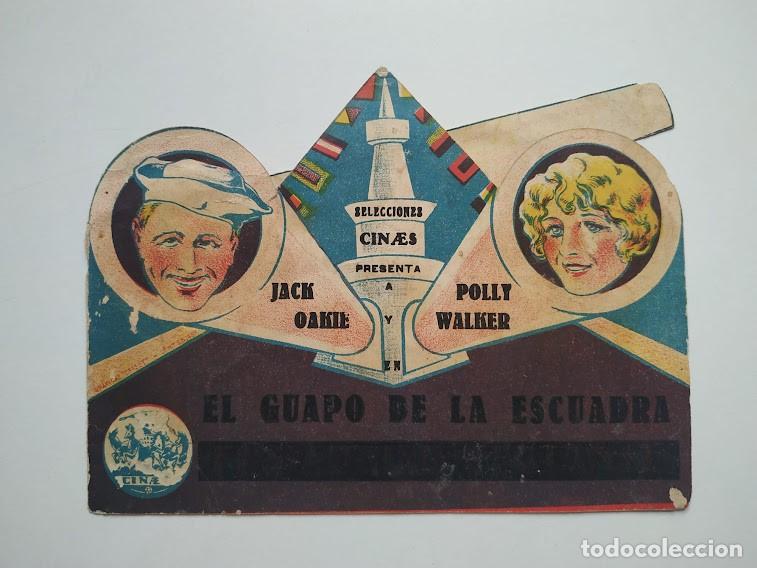 Folhetos de m&atilde;o de filmes antigos de cinema: EL GUAPO DE LA ESCUADRA PROGRAMA DOBLE TROQUELADO CINAES JACK OAKIE POLLY PARKER