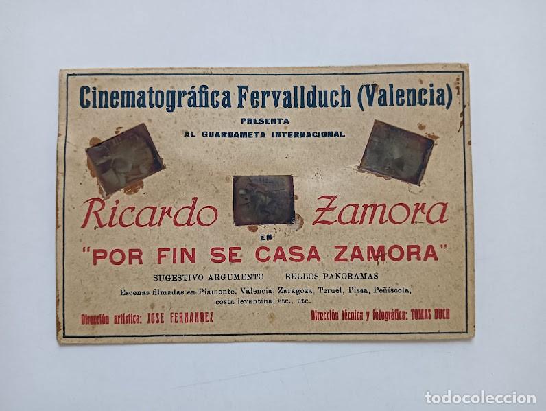  Flyers Publicitaires de films Anciens: POR FIN SE CASA ZAMORA PROGRAMA TARJETA TROQUELADO MARAVILLA FILMS FUTBOL RICARDO ZAMORA CINE MUDO