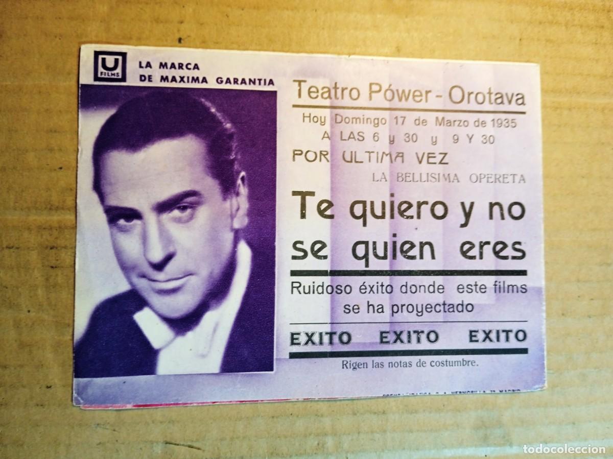  Flyers Publicitaires de films Anciens: FOLLETO DE MANO DOBLE DE LA PEL&Iacute;CULA TE QUIERO Y NO SE QUIEN ERES