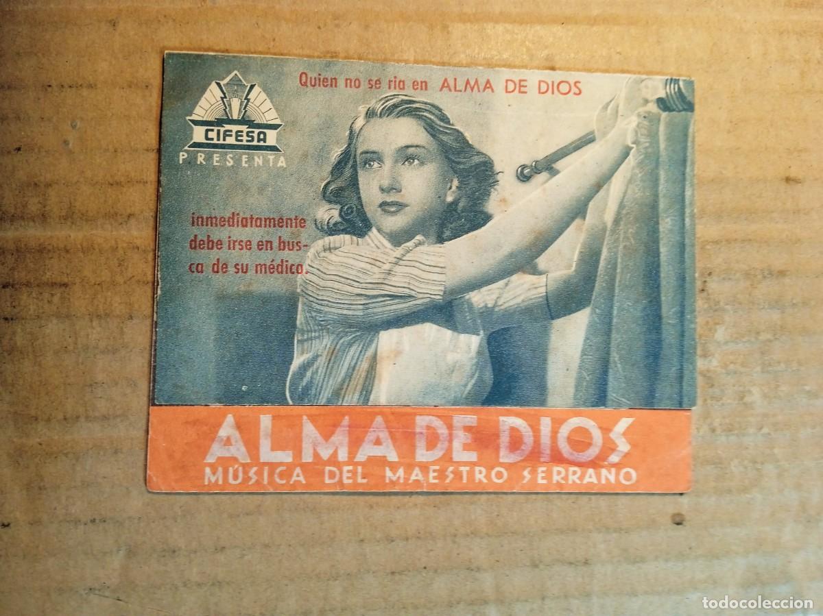 Folhetos de m&atilde;o de filmes antigos de cinema: FOLLETO DE MANO DOBLE DE LA PEL&Iacute;CULA ALMA DE DIOS