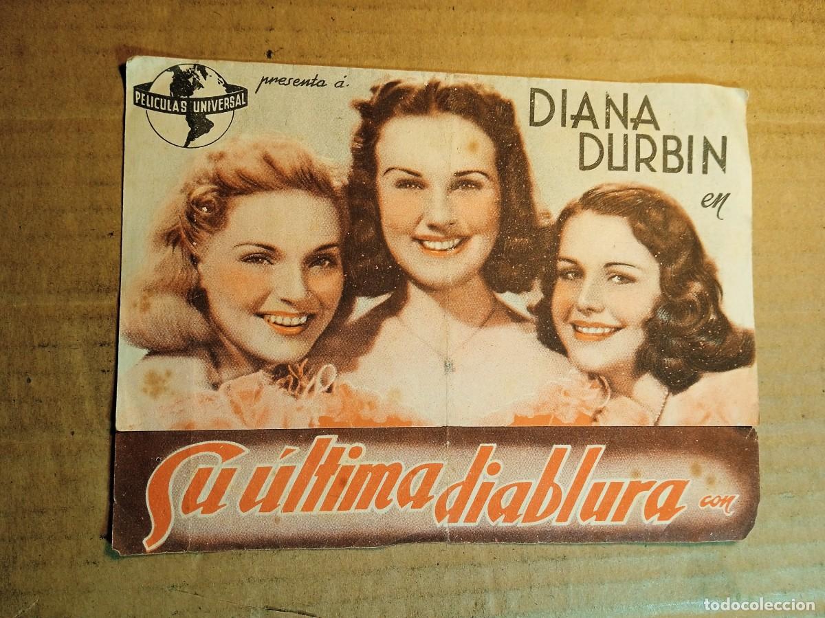  Flyers Publicitaires de films Anciens: FOLLETO DE MANO DOBLE DE LA PEL&Iacute;CULA SU &Uacute;LTIMA DIABLURA