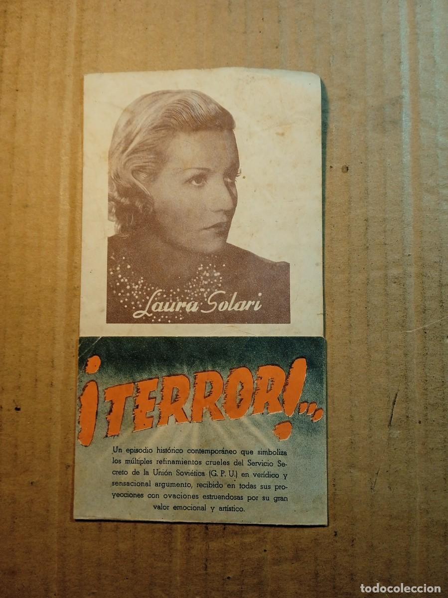  Flyers Publicitaires de films Anciens: FOLLETO DE MANO DOBLE DE LA PEL&Iacute;CULA TERROR