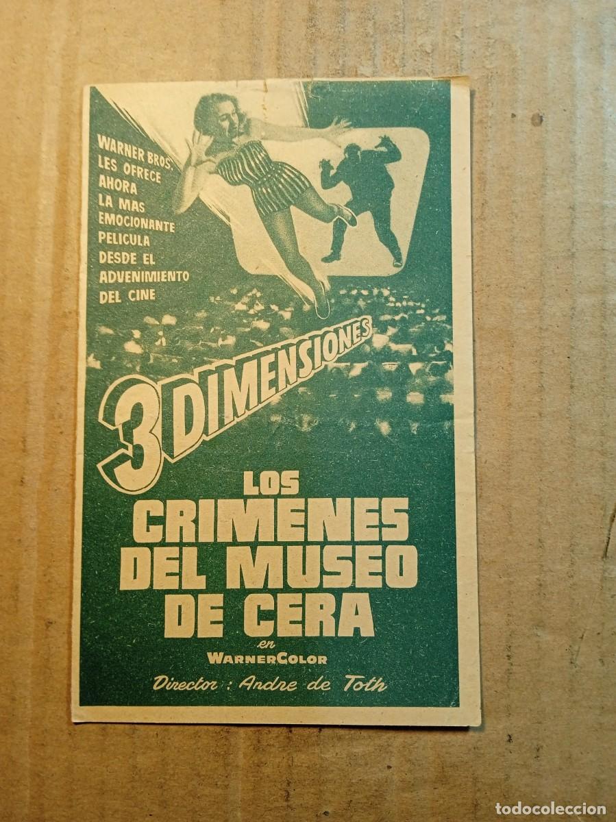  Flyers Publicitaires de films Anciens: FOLLETO DE MANO DOBLE DE LA PEL&Iacute;CULA LOS CR&Iacute;MENES DEL MUSEO DE CERA