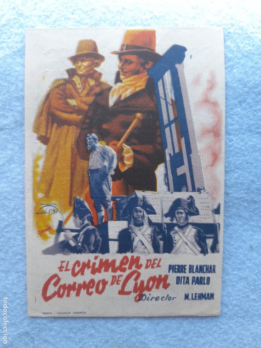 Cine: El Crimen del Correo de Ly&oacute;n. A&ntilde;o 1951. Pierre Blanchar. Dita Parlo