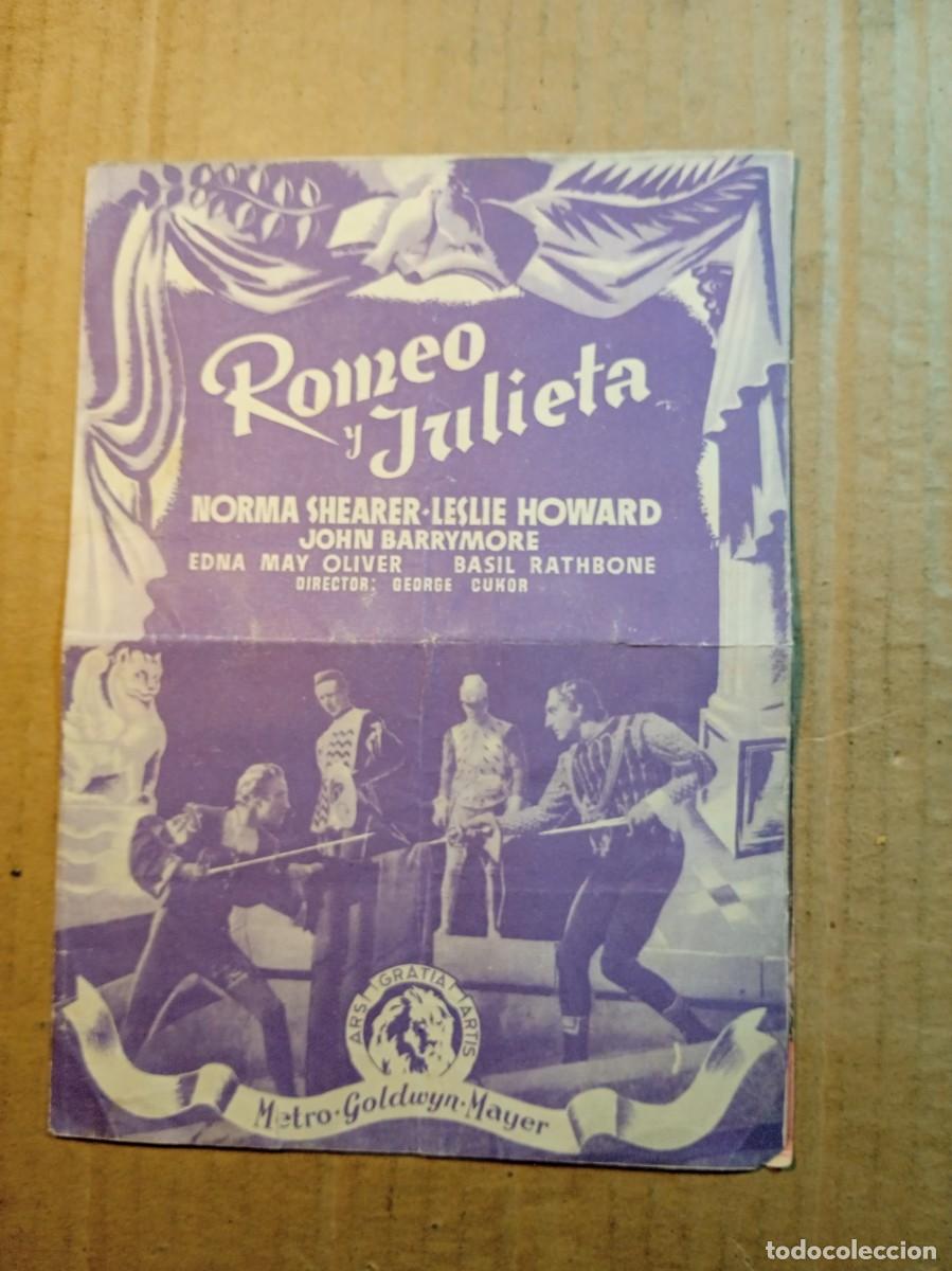 Cinema: FOLLETO DE MANO DOBLE DE LA PEL&Iacute;CULA ROMEO Y JULIETA