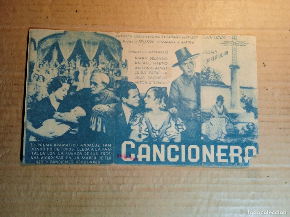 Cine: FOLLETO DE MANO DOBLE DE LA PEL&Iacute;CULA CANCIONERA - Foto 2