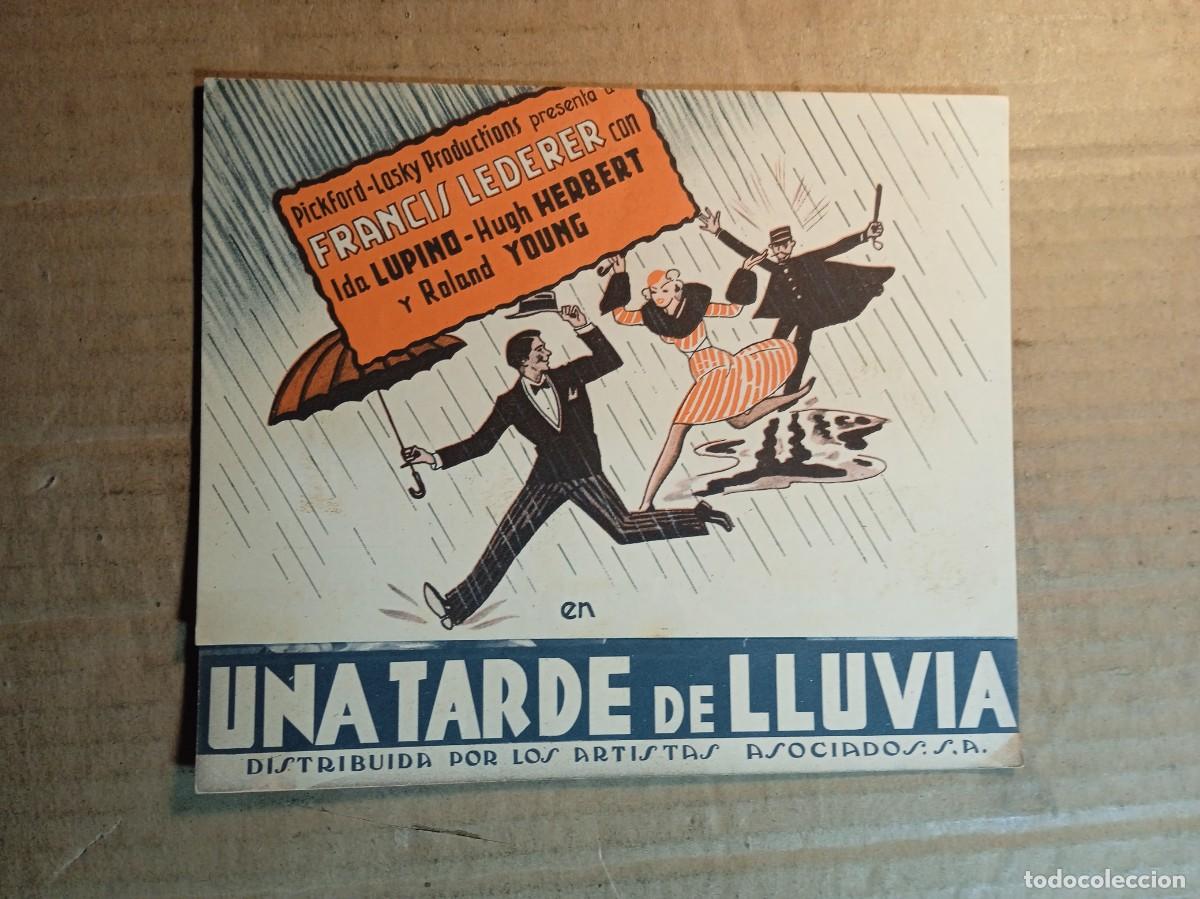 Cinema: FOLLETO DE MANO DOBLE DE LA PEL&Iacute;CULA UNA TARDE DE LLUVIA