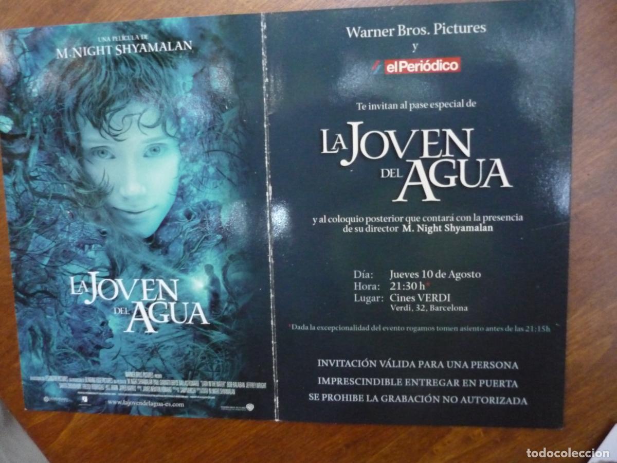 Cine: la joven del agua - folleto mano invitacion preestreno - M. Night Shyamalan Bryce Dallas Howard