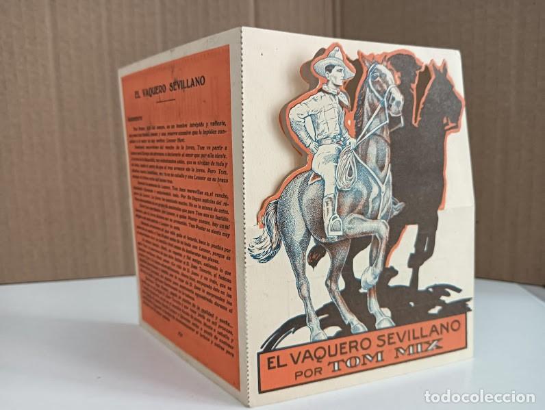 Folhetos de m&atilde;o de filmes antigos de cinema: EL VAQUERO SEVILLANO PROGRAMA DOBLE TROQUELADO FOX TOM MIX BILLIE DOVE CINE MUDO