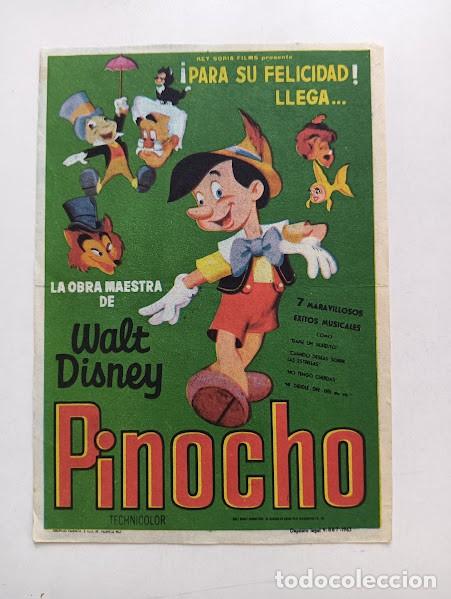 Cine: PINOCHO PROGRAMA SENCILLO grande REY SORIA WALT DISNEY