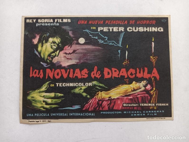 Folhetos de m&atilde;o de filmes antigos de cinema: LAS NOVIAS DE DRACULA PROGRAMA SENCILLO REY SORIA HAMMER PETER CUSHING TERENCE FISHER